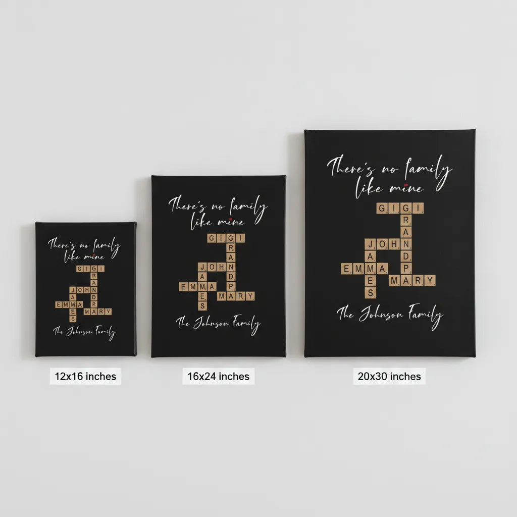 Classic Stretched Canvas There's no family like mine (Black)