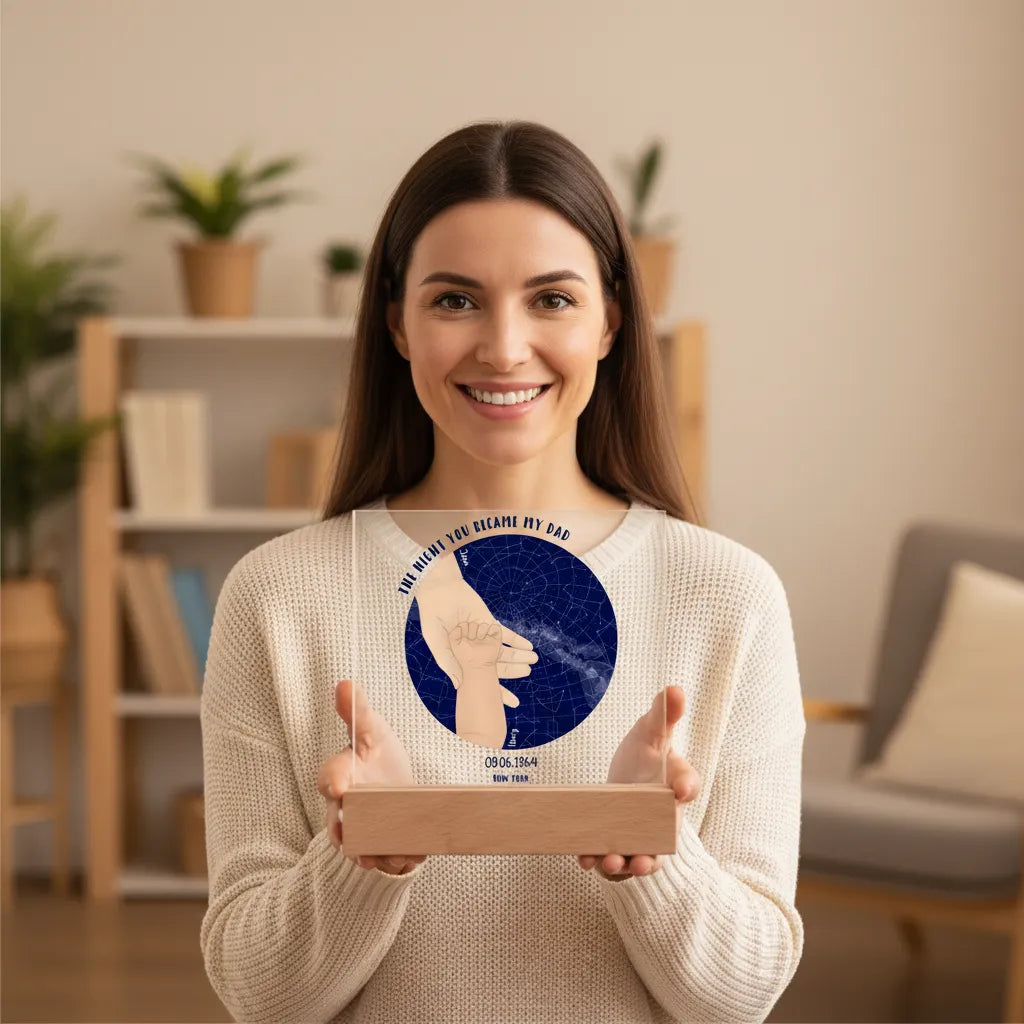 Acrylic Square Plaque The night you became my daddy