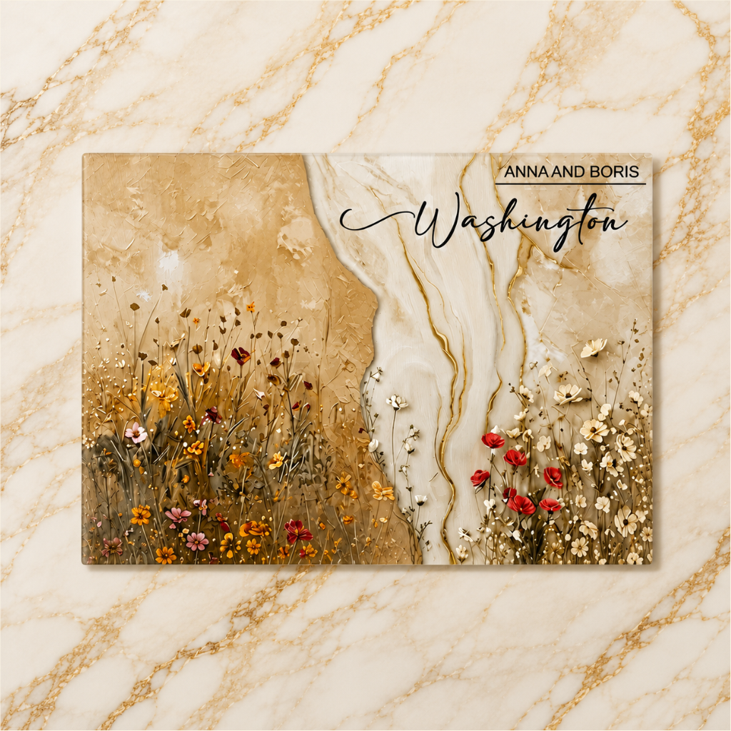 Personalized Wildflower Glass Cutting Board
