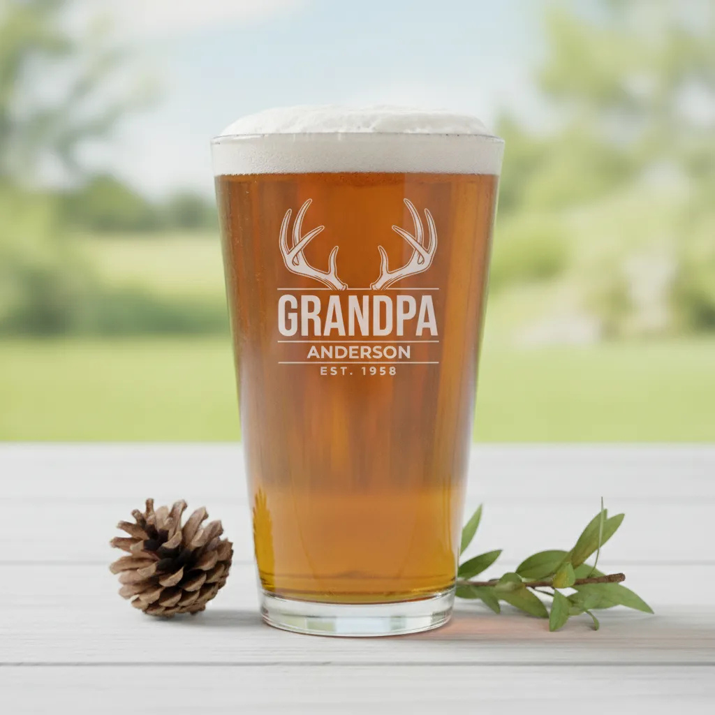 Antlers Grandpa Pint Glass