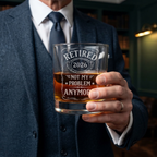 Retirement Whiskey Glass with Custom Year