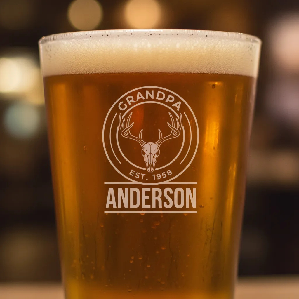 Personalized Hunting Grandpa Pint Glass