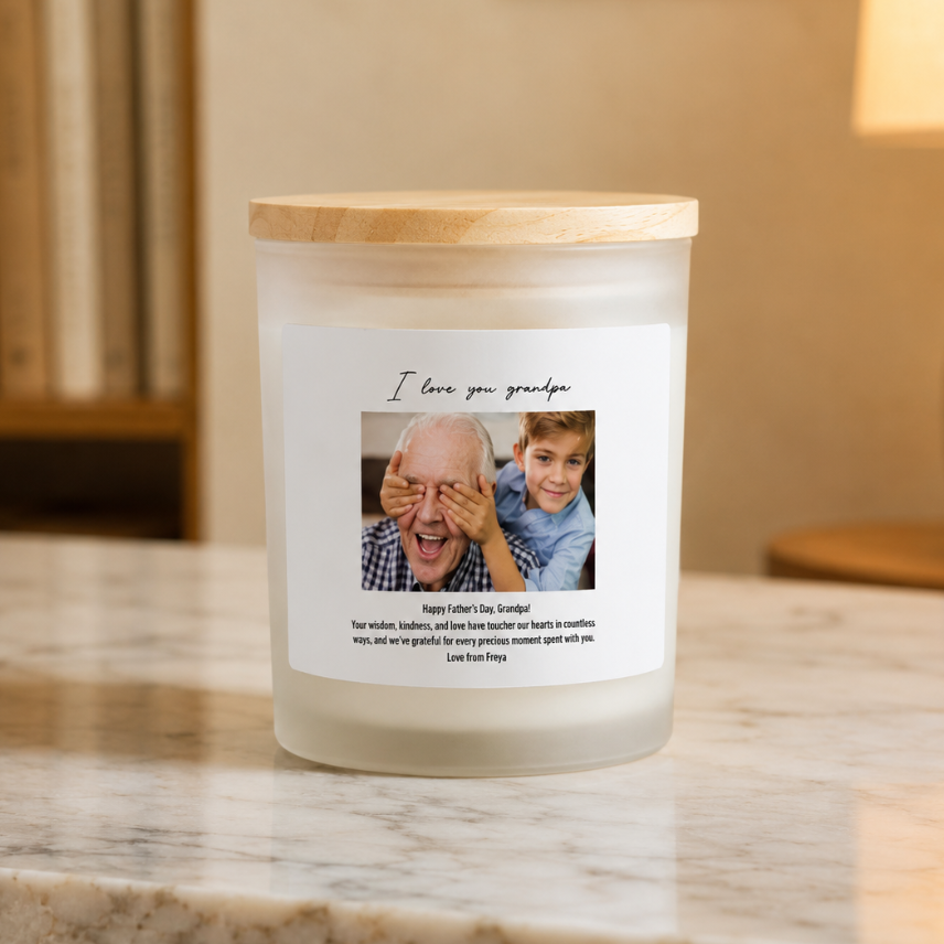 Personalized Photo Candle with Custom Message