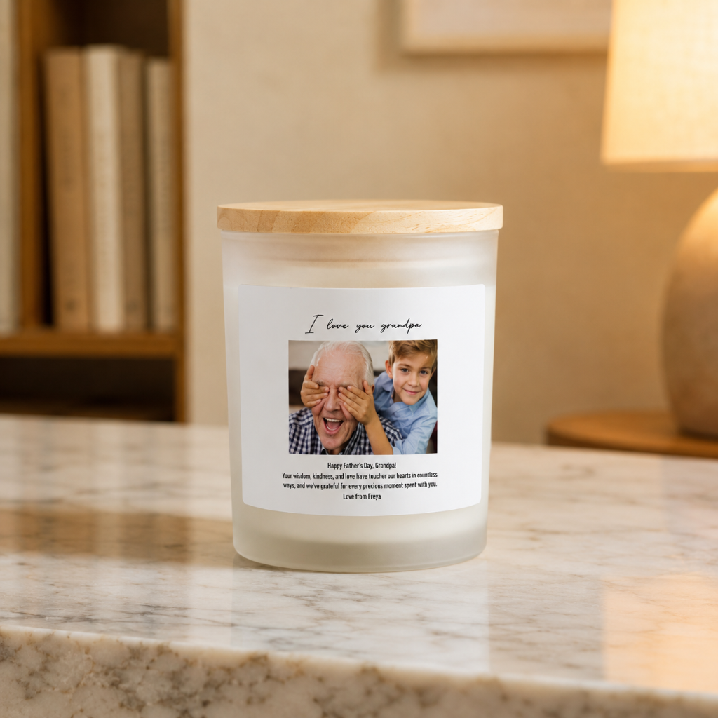 Personalized Photo Candle with Custom Message