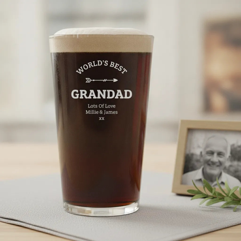 World's Best Grandpa Personalized Pint Glass