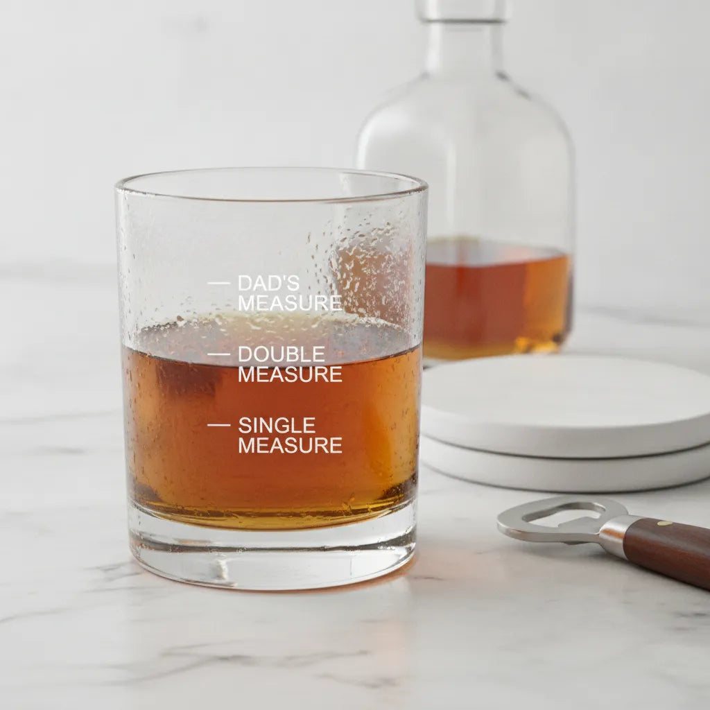 Personalized Dad's Measure Whiskey Glass
