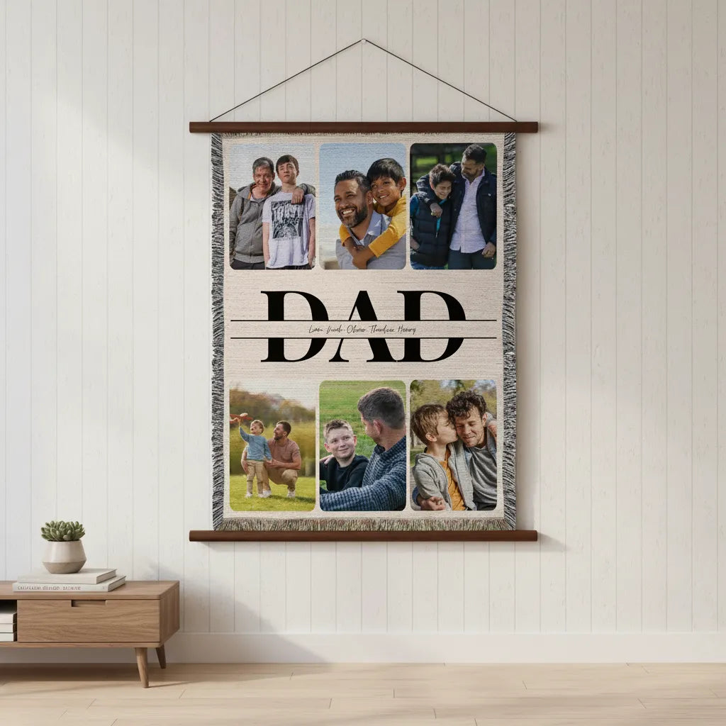 Heirloom Photo Collage Woven Blanket (Portrait)