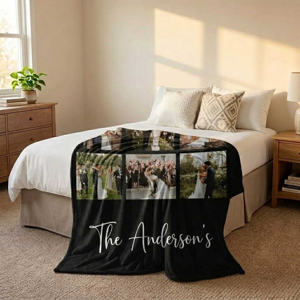 Personalized Family Photo Collage Blanket