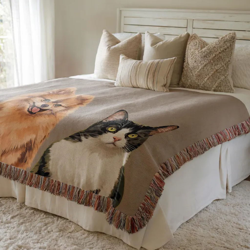Custom Pet Portrait Blanket
