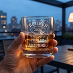 Retirement Whiskey Glass with Custom Year