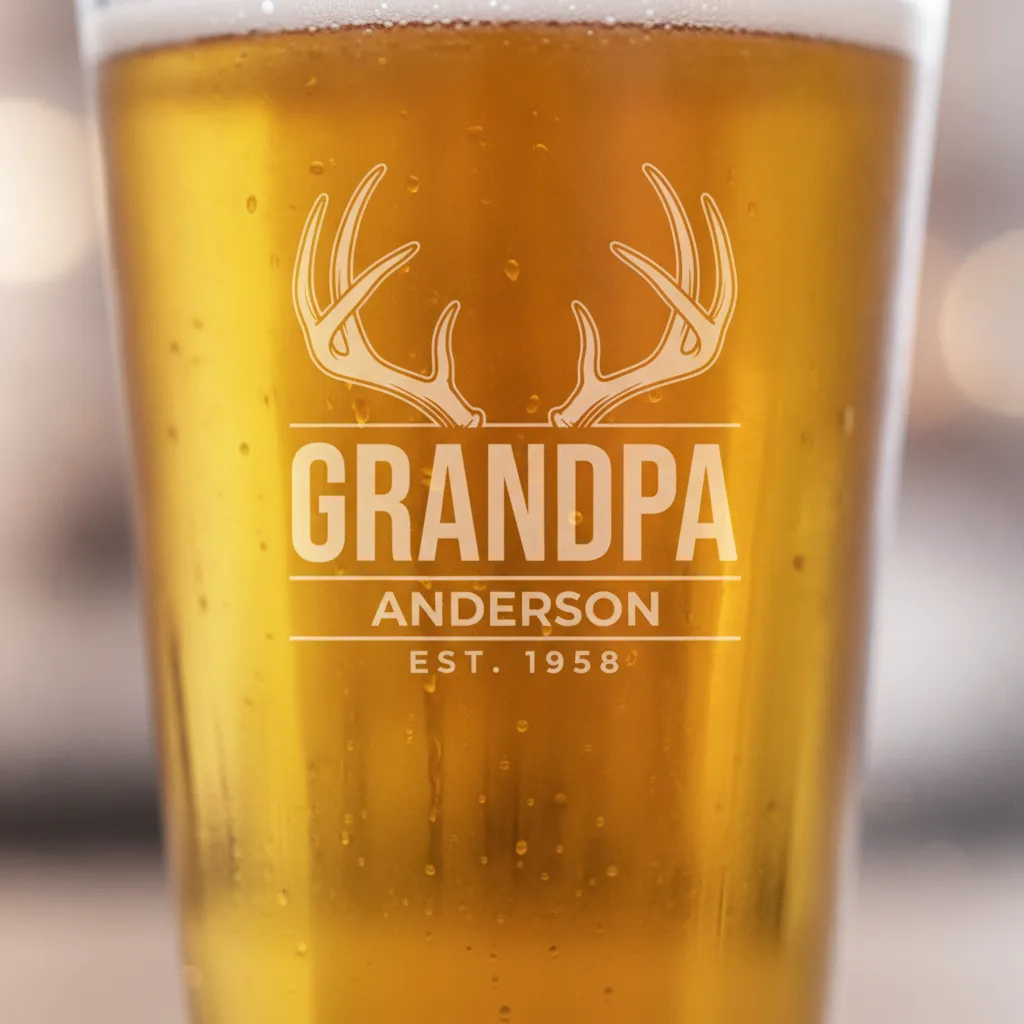 Antlers Grandpa Pint Glass