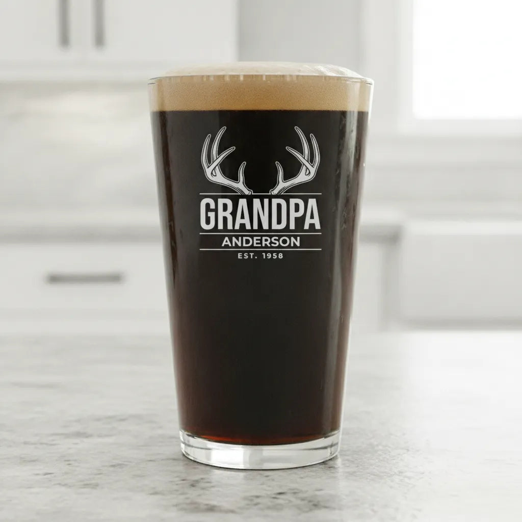 Antlers Grandpa Pint Glass