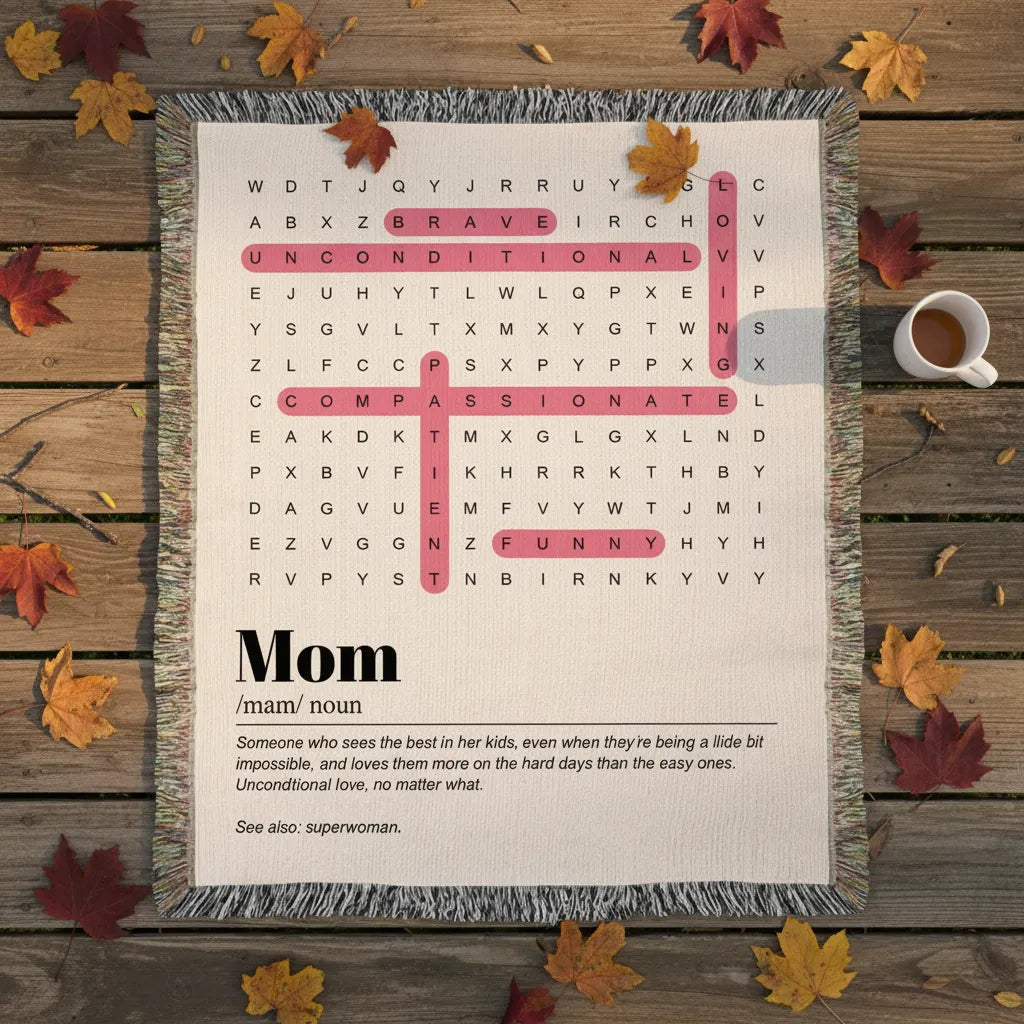 Heirloom Photo Woven Blanket (Portrait) Mom definition
