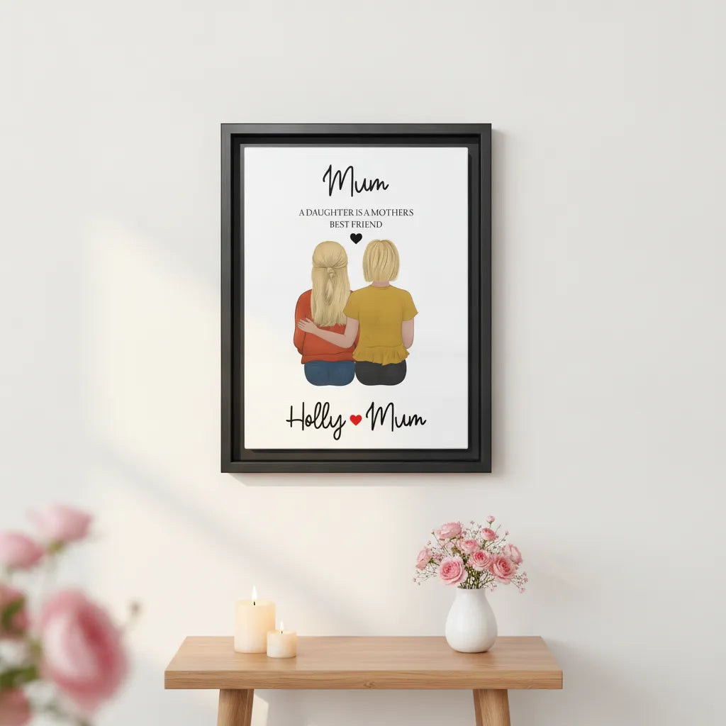 Personalized Mom & Daughter Framed Portrait