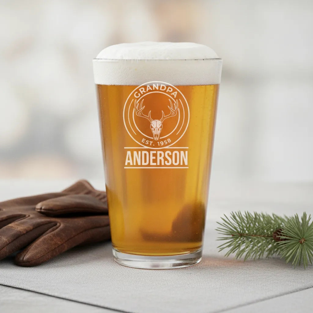 Personalized Grandpa Hunter Pint Glass