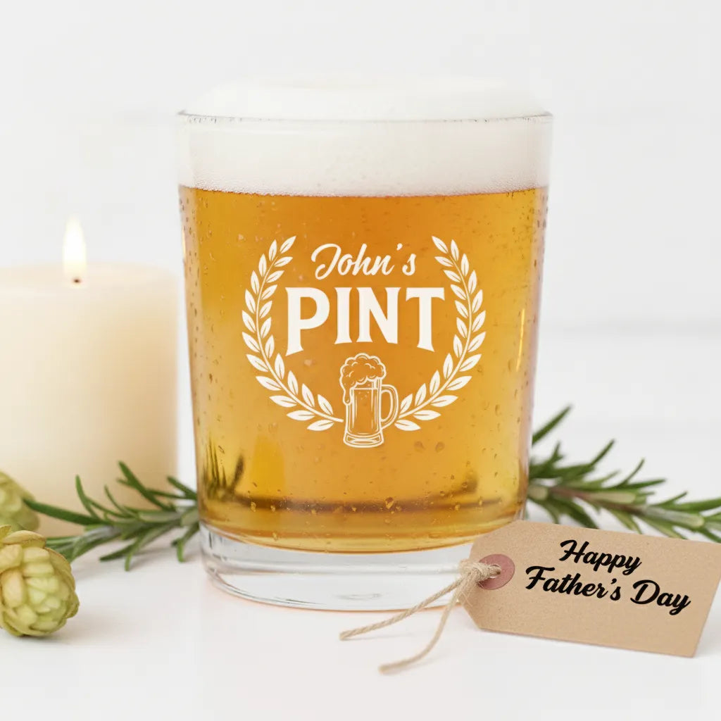 Personalized Pint Crest Whiskey Glass