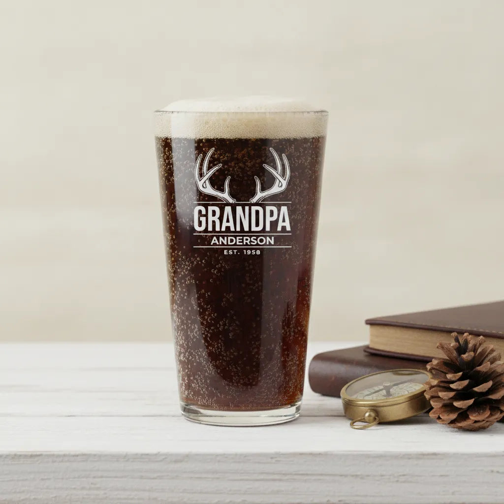 Antlers Grandpa Pint Glass