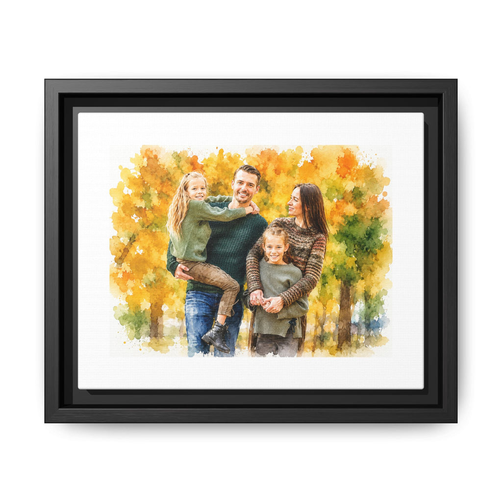 Personalized Watercolor Family Framed Canvas