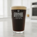 Personalized Courage Never Retires Pint Glass