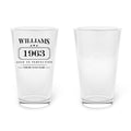 Pint Glass, 16oz. Aged to perfection