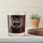Personalized Pint Crest Whiskey Glass