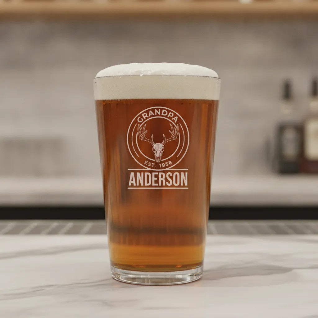 Personalized Grandpa Hunter Pint Glass