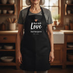 Apron, 3-Color Straps, Made with Love in Black