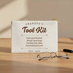 Fabric Zippered Pouch Large Grandpa's Tool Kit
