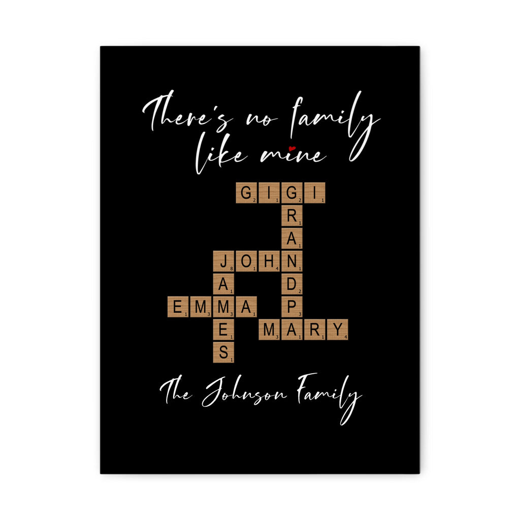 Classic Stretched Canvas There's no family like mine (Black)