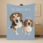Custom Pet Portrait Blanket