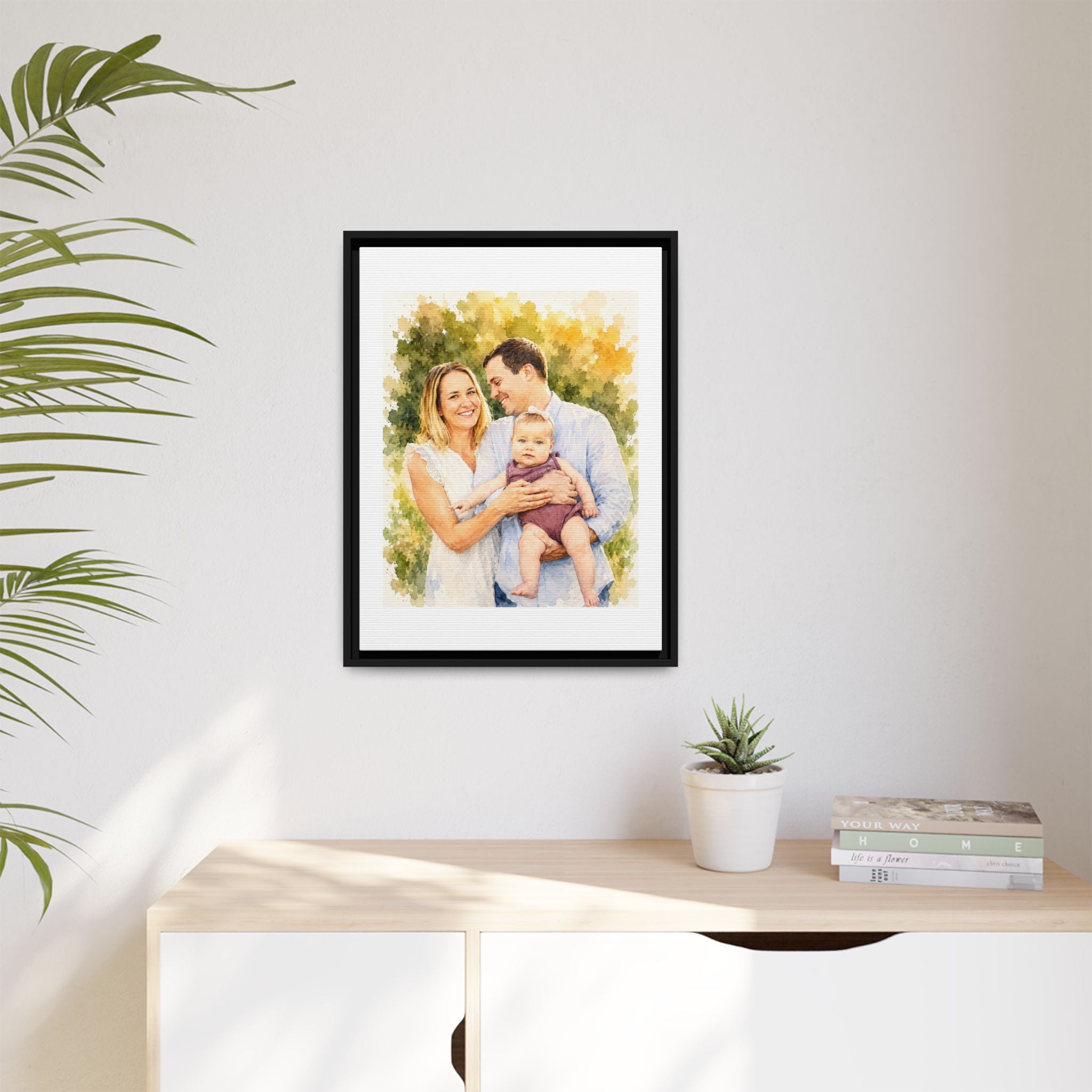 Personalized Watercolor Family Framed Canvas