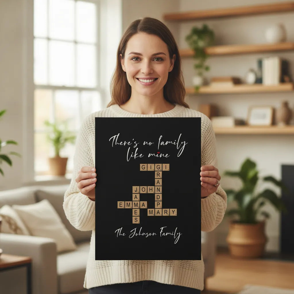 Classic Stretched Canvas There's no family like mine (Black)