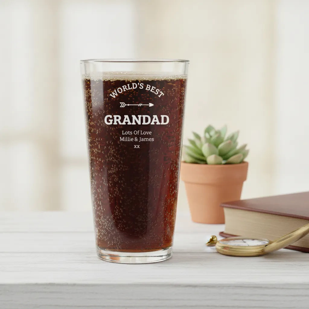 World's Best Grandpa Personalized Pint Glass