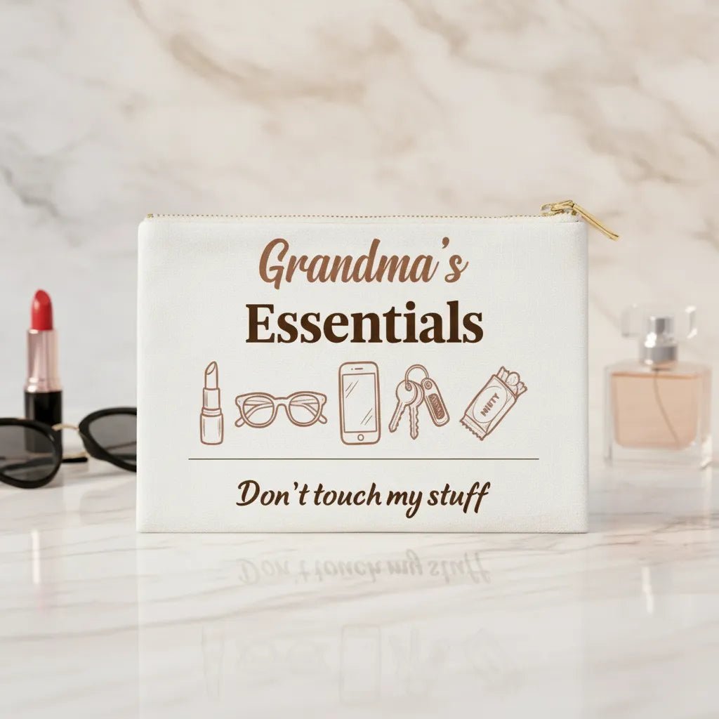 Fabric Zippered Pouch Large - Grandma's Essentials