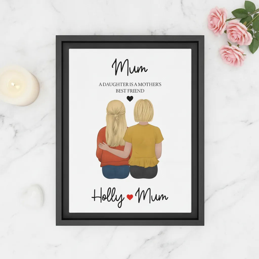 Personalized Mom & Daughter Framed Portrait