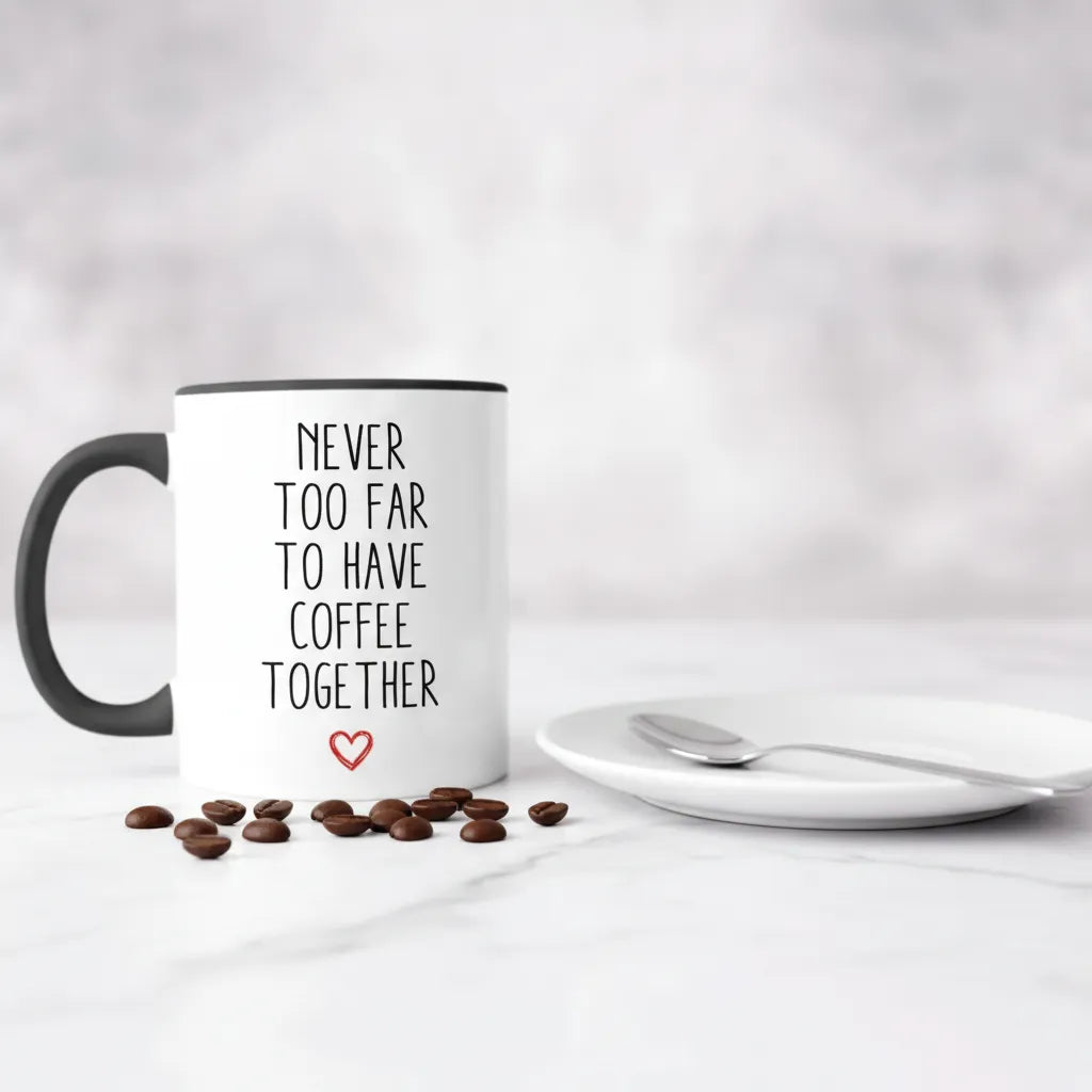 Never Too Far Map Location Accent Coffee Mug (11oz)