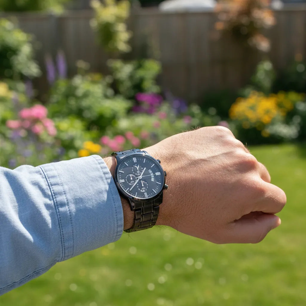 Black Chronograph Watch Grandpa's Crew