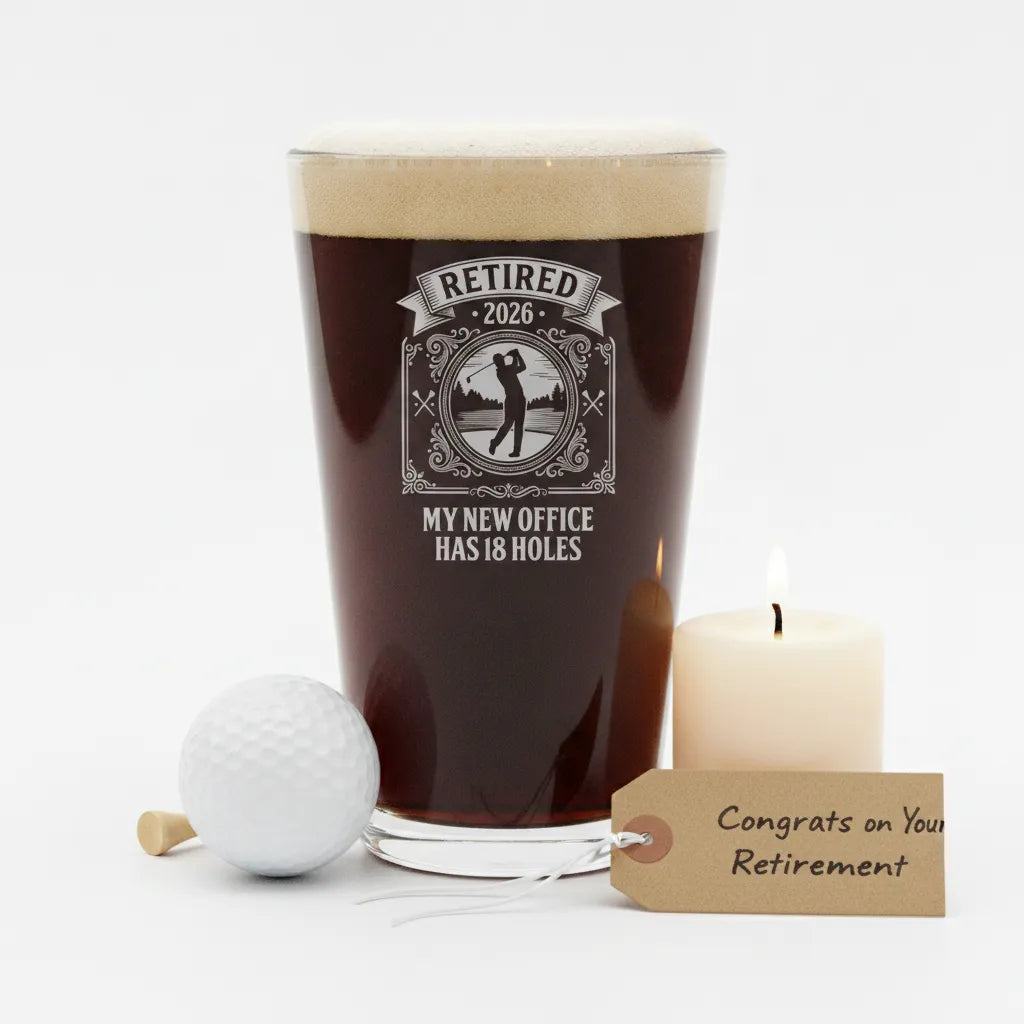 My New Office Has 18 Holes Retirement Pint Glass