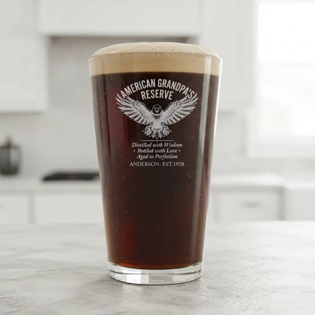 American Grandpa's Reserve Personalized Pint Glass