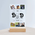 Acrylic Sign with Wooden Stand Dad with hands