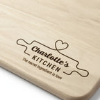 Personalized Roller & Heart Cutting Board