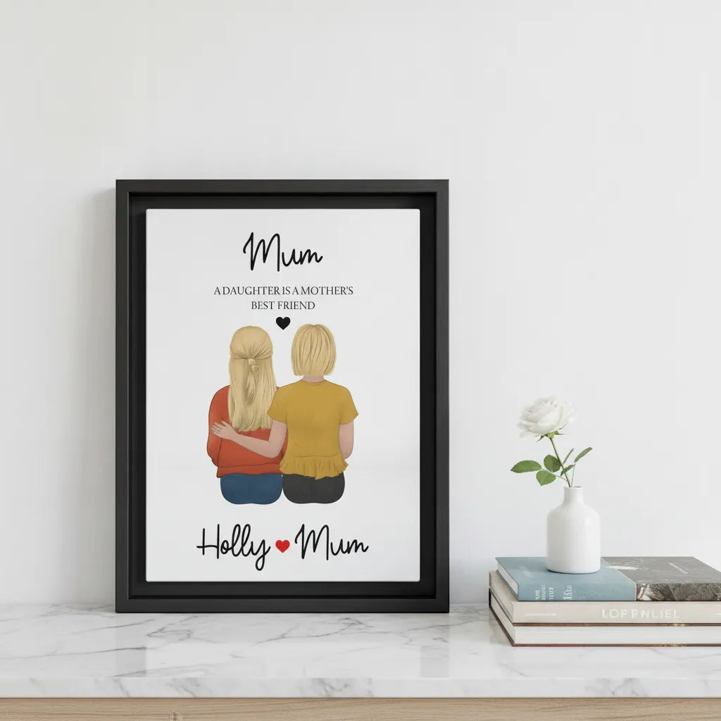 Personalized Mom & Daughter Framed Portrait
