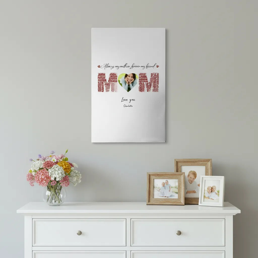 Word Cloud Mom Canvas