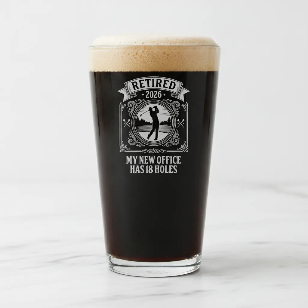 My New Office Has 18 Holes Retirement Pint Glass