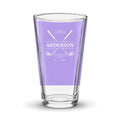 Personalized Crossed Clubs Design Pint Glass