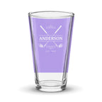 Personalized Crossed Clubs Design Pint Glass