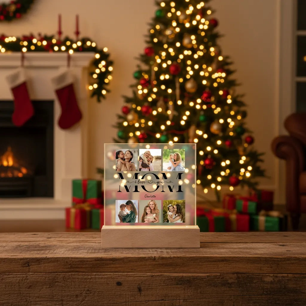 Acrylic Square Plaque (Mom, I/We Love You)
