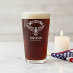 America Ribbon Navy Eagle Pint Glass