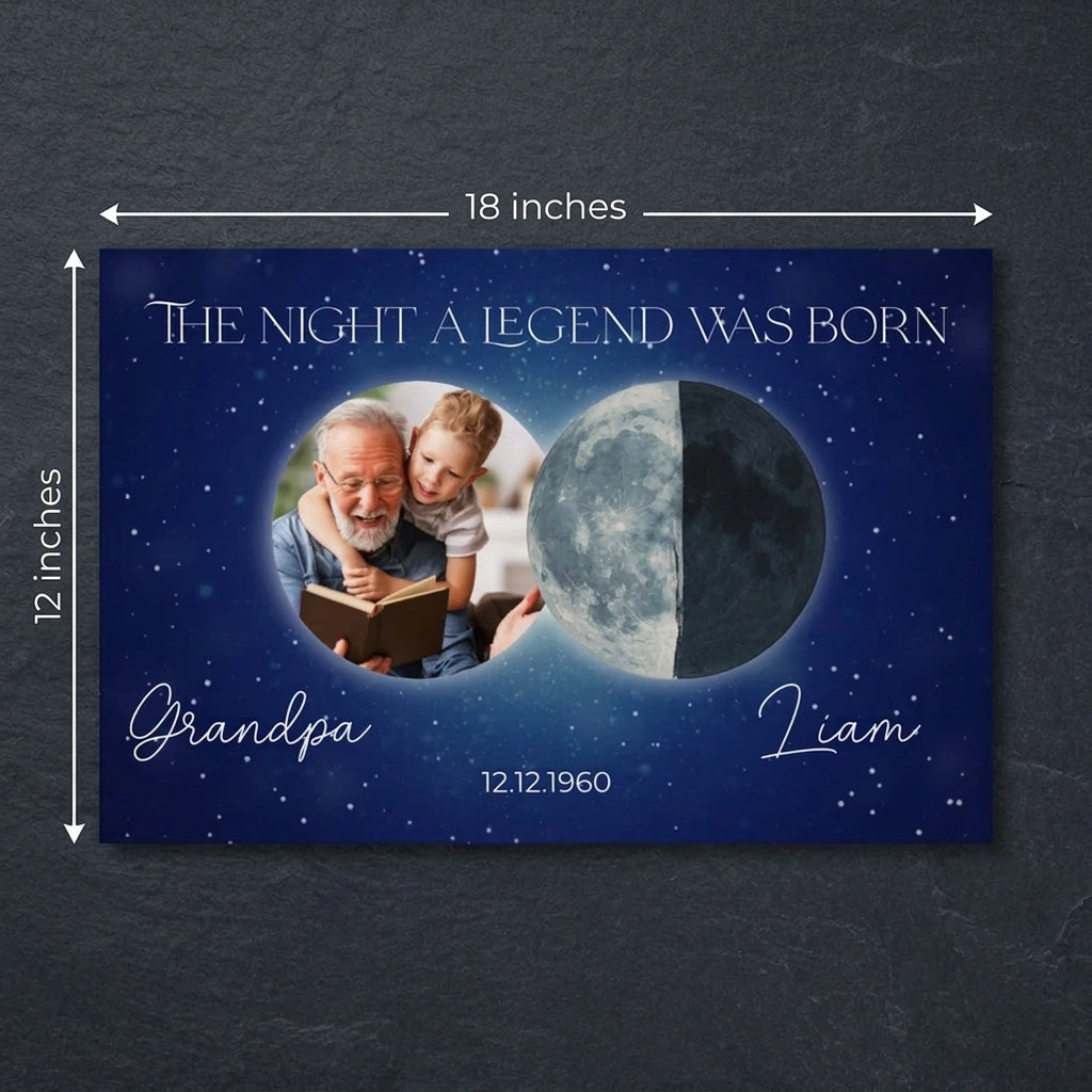 The Night a Legend Was Born Moon Canvas