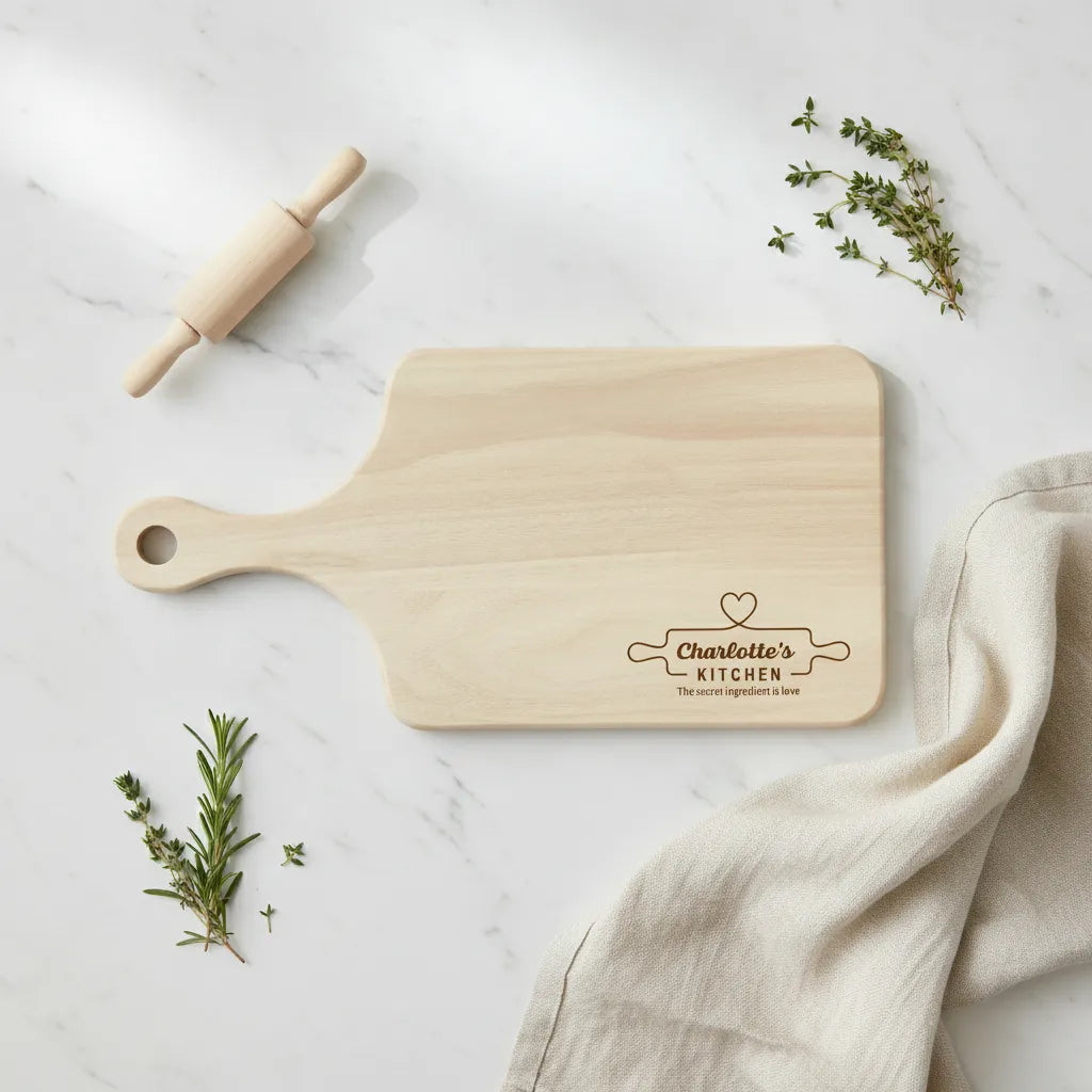 Personalized Roller & Heart Cutting Board